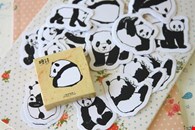 Cartoon Panda Cute Shapes Stickers