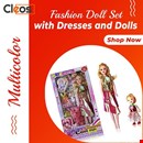 Barbie Fashion Doll Set with Dresses and Dolls | Cleos