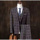 Gentleman Black Plaid Suit Three-Piece Men's Business Leisure Suit In Italy