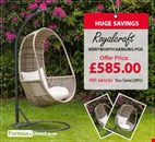 Sale !!! Get huge Discounts on Spring Bank Holiday Furniture Sale | Royalcraft Wentworth Hanging Pod