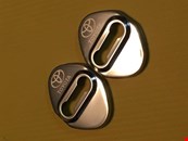 Pair of polished Toyota door lock covers
