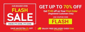 Up to 70% + Flat 5% Off Flash Sale Online | Best Shopping Offers